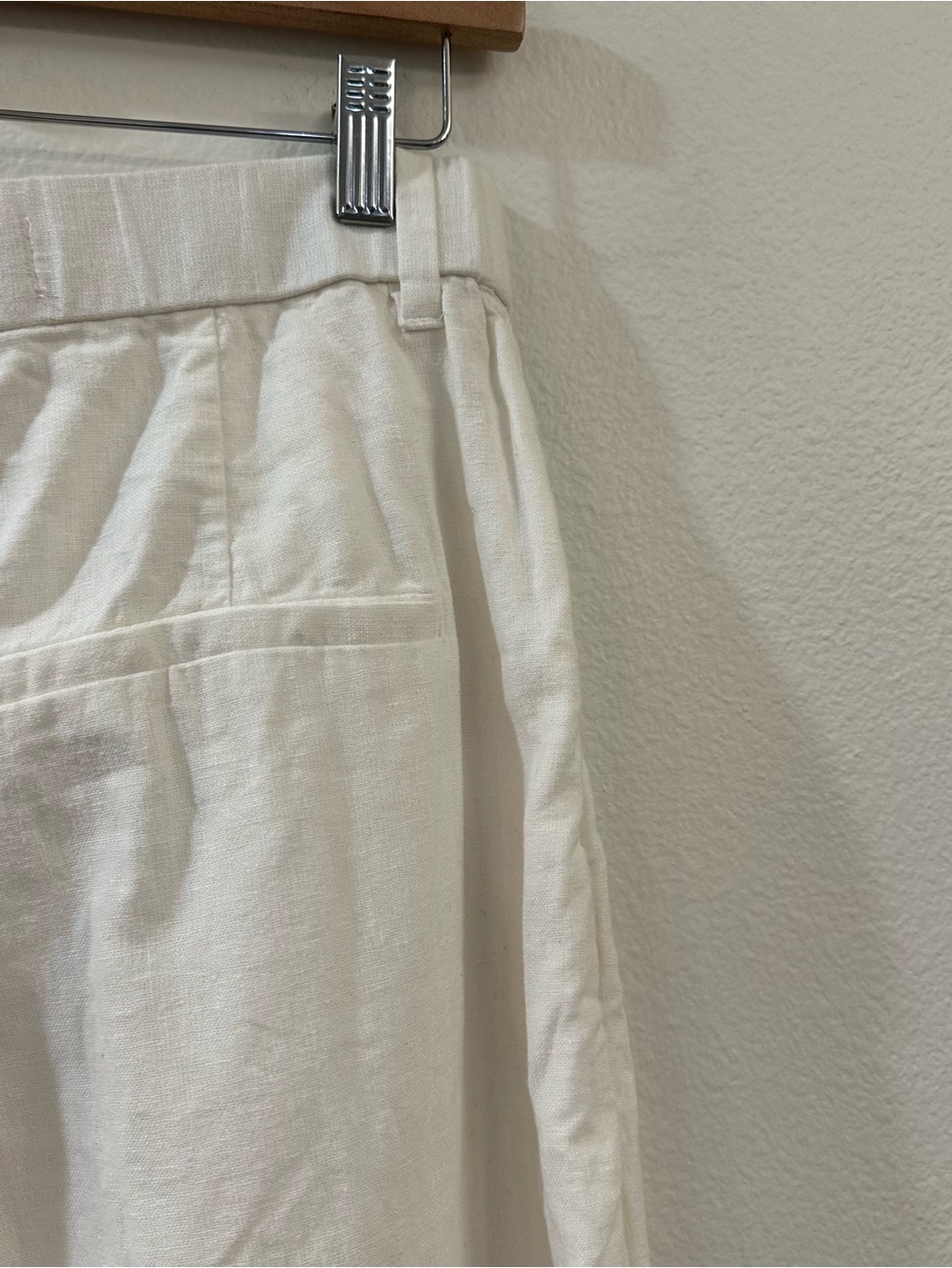 Abercrombie & Fitch Sloane Linen-Blend Tailored Wide Leg Pant White Size XS - Picture 9 of 13